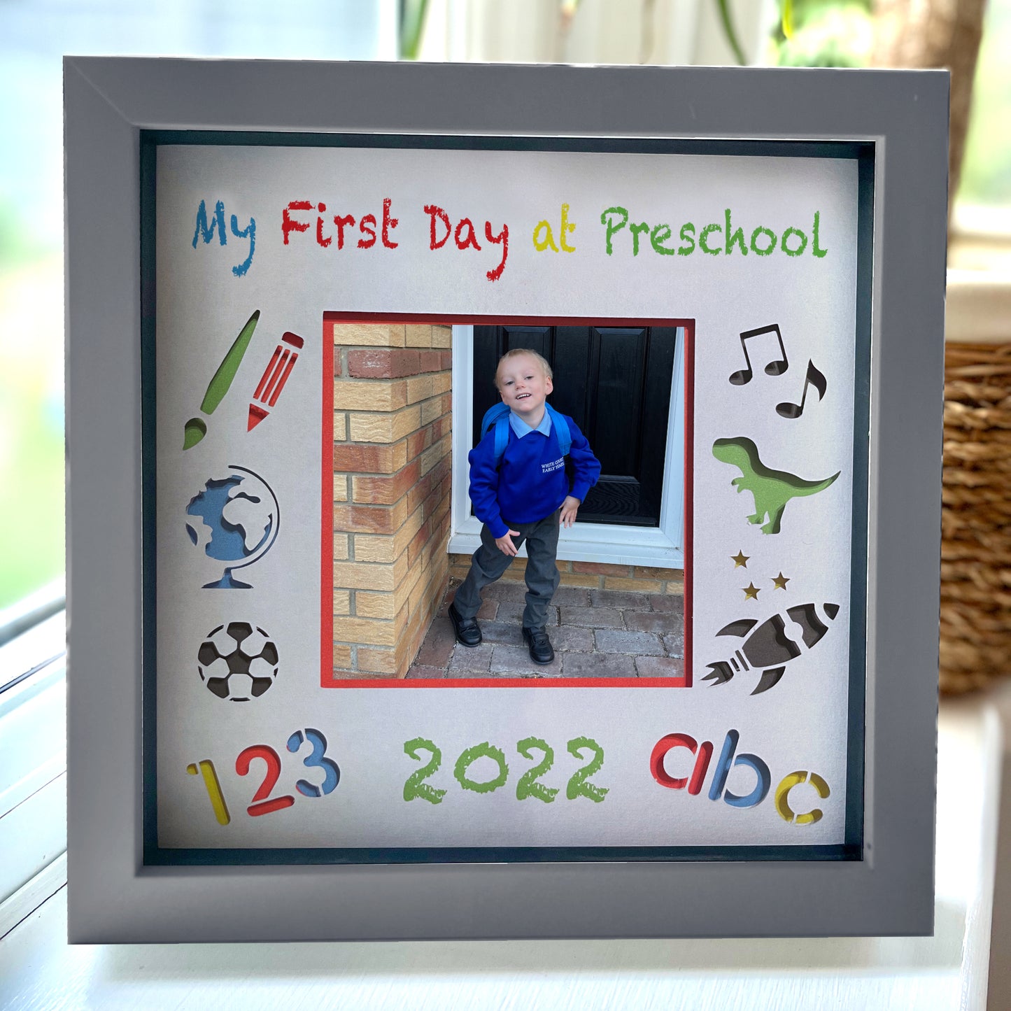 First Day at PreSchool 8x8" Box Frame