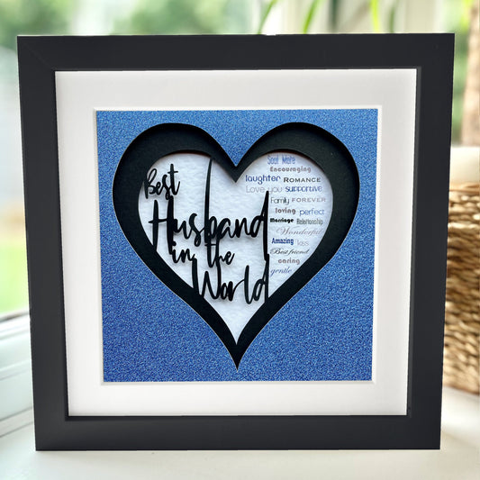 Best Husband in the World 1 8 x 8” Box Frame