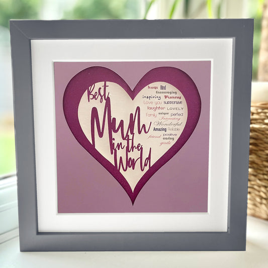 Best Mum in the World 2 8 x 8” Box Frame