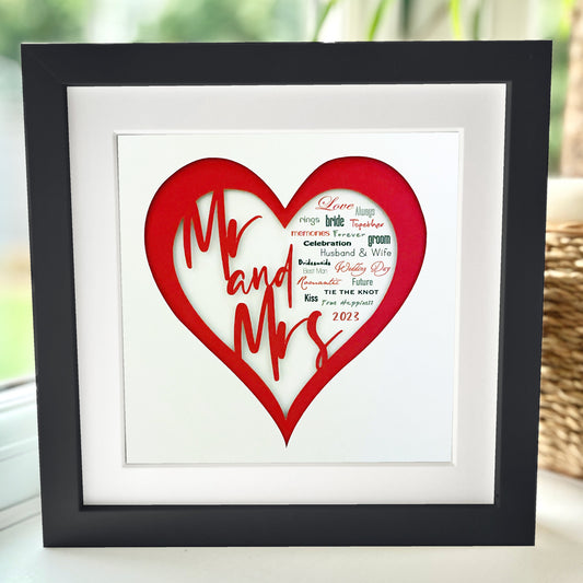 Mr & Mrs 2 8 x 8” Box Frame